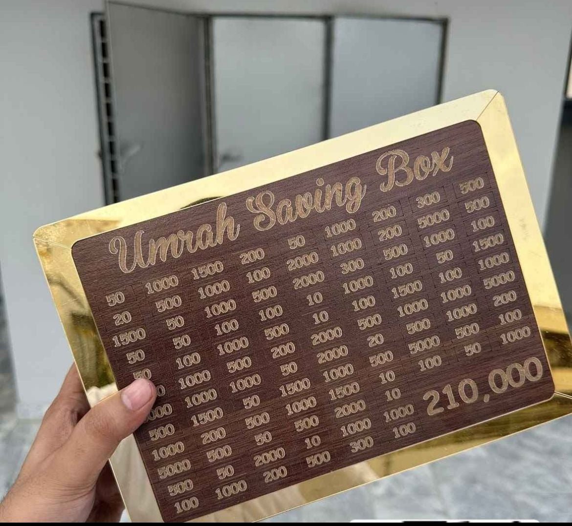 Wooden Umrah Saving Box - My Store