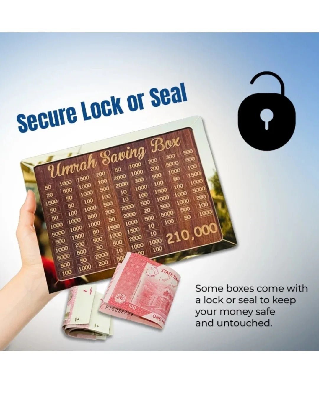 Wooden Umrah Saving Box - My Store